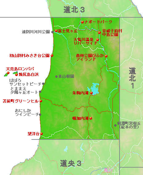 キャンプ場地図（道北２）