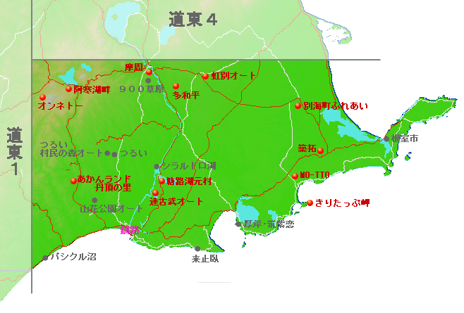 キャンプ場地図（道東３）